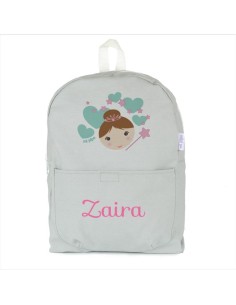 Mochila Medium LONA Hada personalizada, color a elegir 2