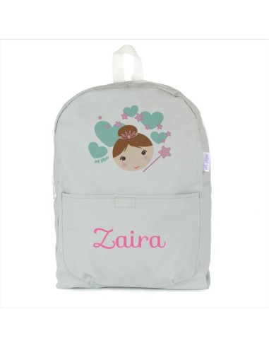 Mochila Medium LONA Hada personalizada, color a elegir