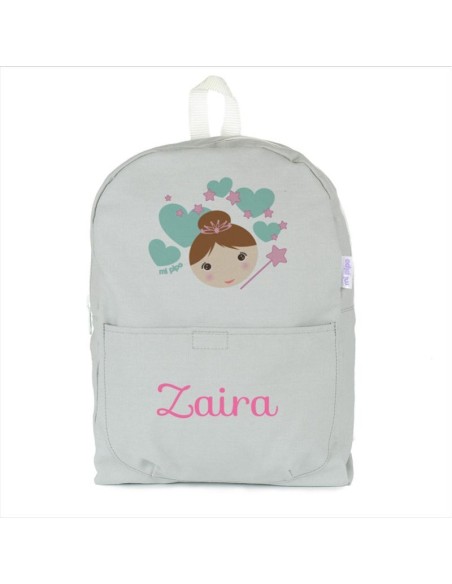 Mochila Medium LONA Hada personalizada, color a elegir