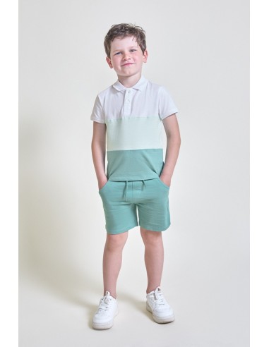 Conjunto niño con polo tonos verdes