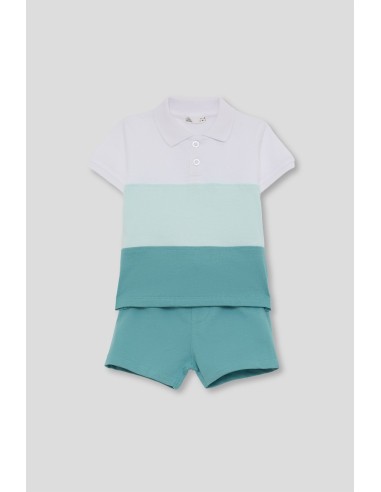 Conjunto niño con polo tonos verdes