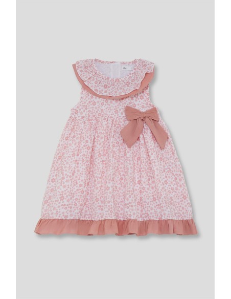 Street Monkey vestido niña flores rosa nude