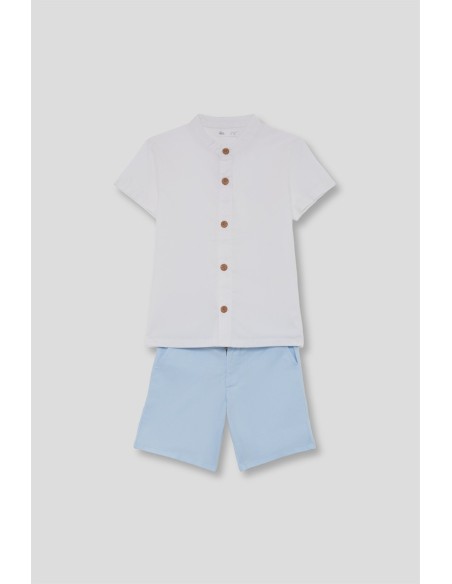 Conjunto niño camisa y pantalón celeste