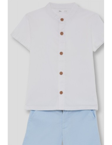 Conjunto niño camisa y pantalón celeste