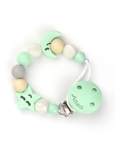 Cadenita Silicona Starmoon Menta con nombre en el CLIP