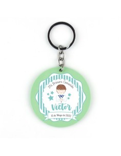 Llavero Metacrilato Comunión Menta personalizado Niño