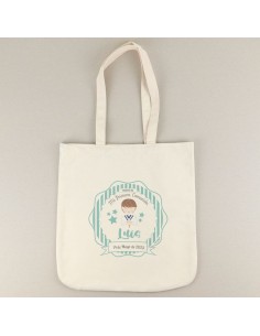 Bolso Algodón Comunión Menta Niño personalizada