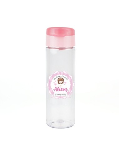 Botella Rosa 600ml personalizada Comunión