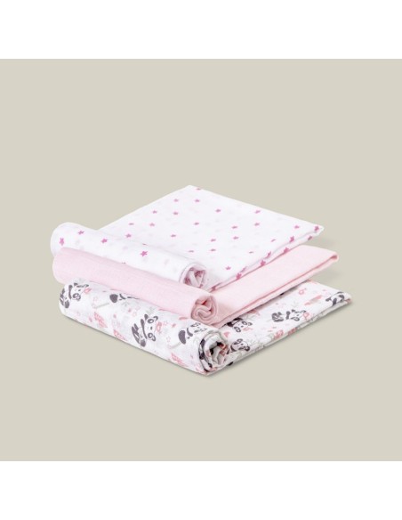 Pack de gasas panda rosas