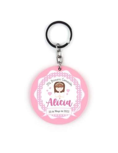 Llavero Metacrilato Comunión Niña personalizado