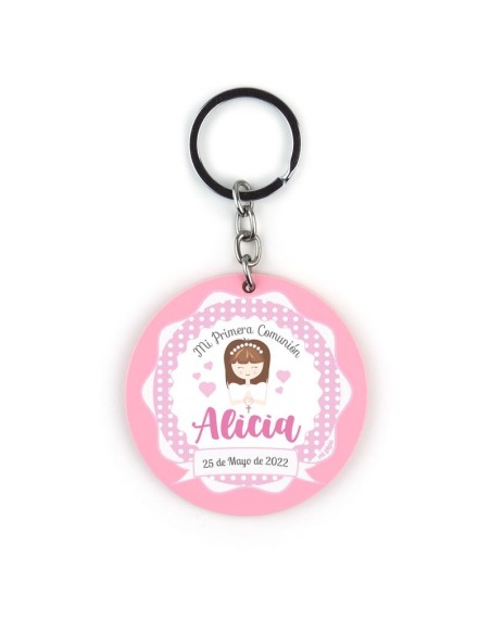 Llavero Metacrilato Comunión Niña personalizado