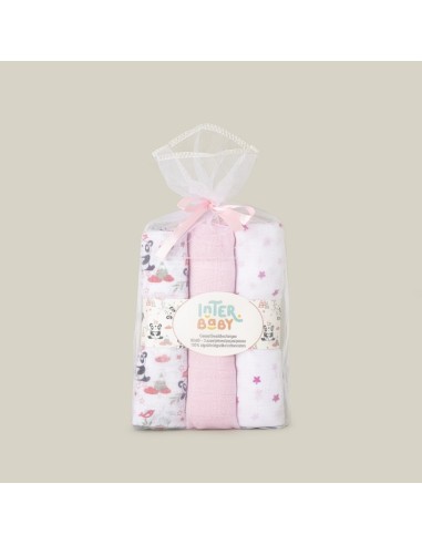 Pack de gasas panda rosas