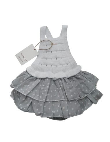 vestido de bebe niña en hilo con volantes