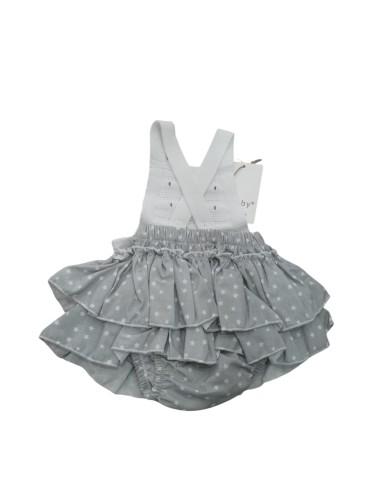 vestido de bebe niña en hilo con volantes