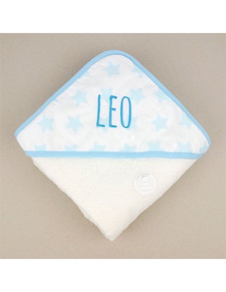 Capa de baño bordada Estrellas Azul Personalizada, liquidación 30% DTO
