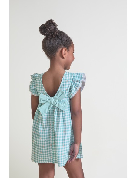 Street Monkey vestido infantil verde agua.