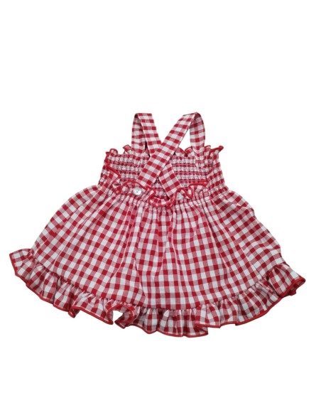 Anacastel  vestido de bebe niña vichi rojo.