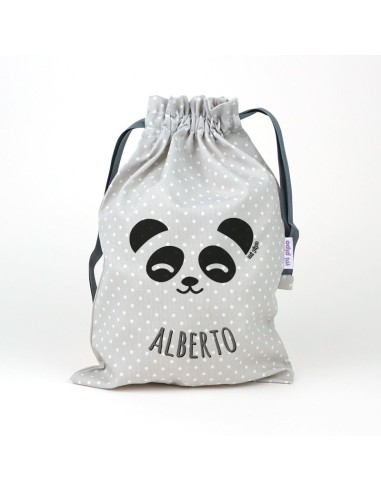 Saquito Panda Gris personalizado