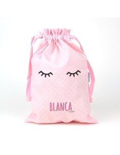 Saquito Pestañas Rosa personalizado