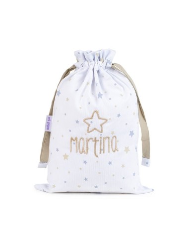 Saquito Estrellas Beige Personalizado Bordado
