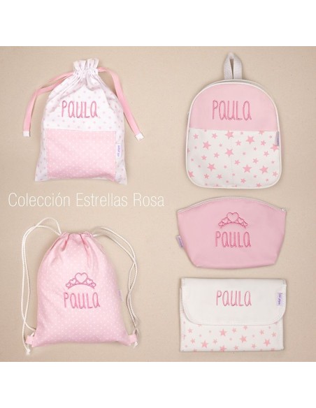Neceser Polipiel Basic Rosa Personalizado