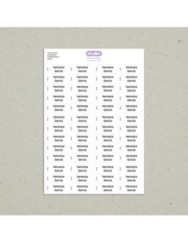 Pack 52 etiquetas termoadhesivas personalizadas para ropa solo Nombre