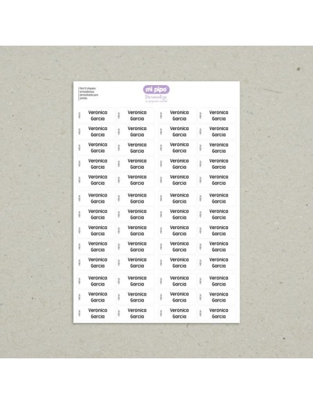 Pack 52 etiquetas termoadhesivas personalizadas para ropa solo Nombre