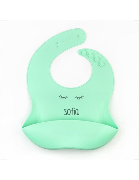Babero SILICONA Personalizado PESTAÑAS