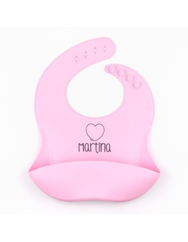 Babero SILICONA Personalizado CORAZÓN