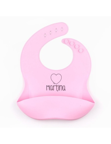 Babero SILICONA Personalizado CORAZÓN