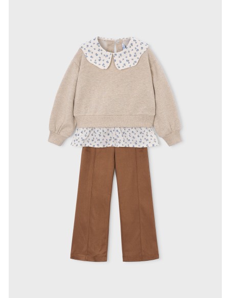 Conjunto leggins con antelina beige Mayoral