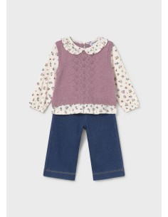 Conjunto pantalón y blusa con chaleco bebé 2