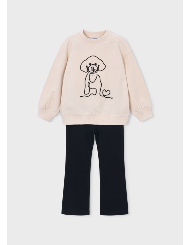 Conjunto sudadera y leggins perro niña Mayoral
