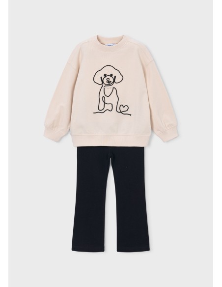 Conjunto sudadera y leggins perro niña Mayoral