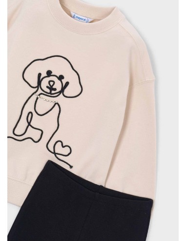 Conjunto sudadera y leggins perro niña Mayoral