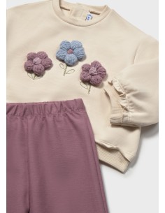 Conjunto sudadera flores relieve Mayoral 2
